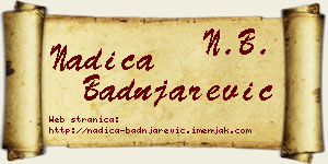 Nadica Badnjarević vizit kartica